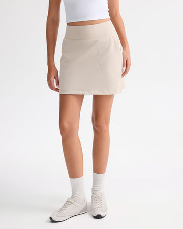 High Rise A Line Pocket Skirt